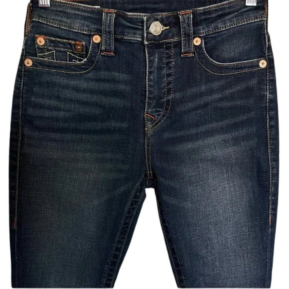 True Religion Halle High Rise Super Skinny Women's Dark Blue Jeans Size 27 - Picture 3 of 11